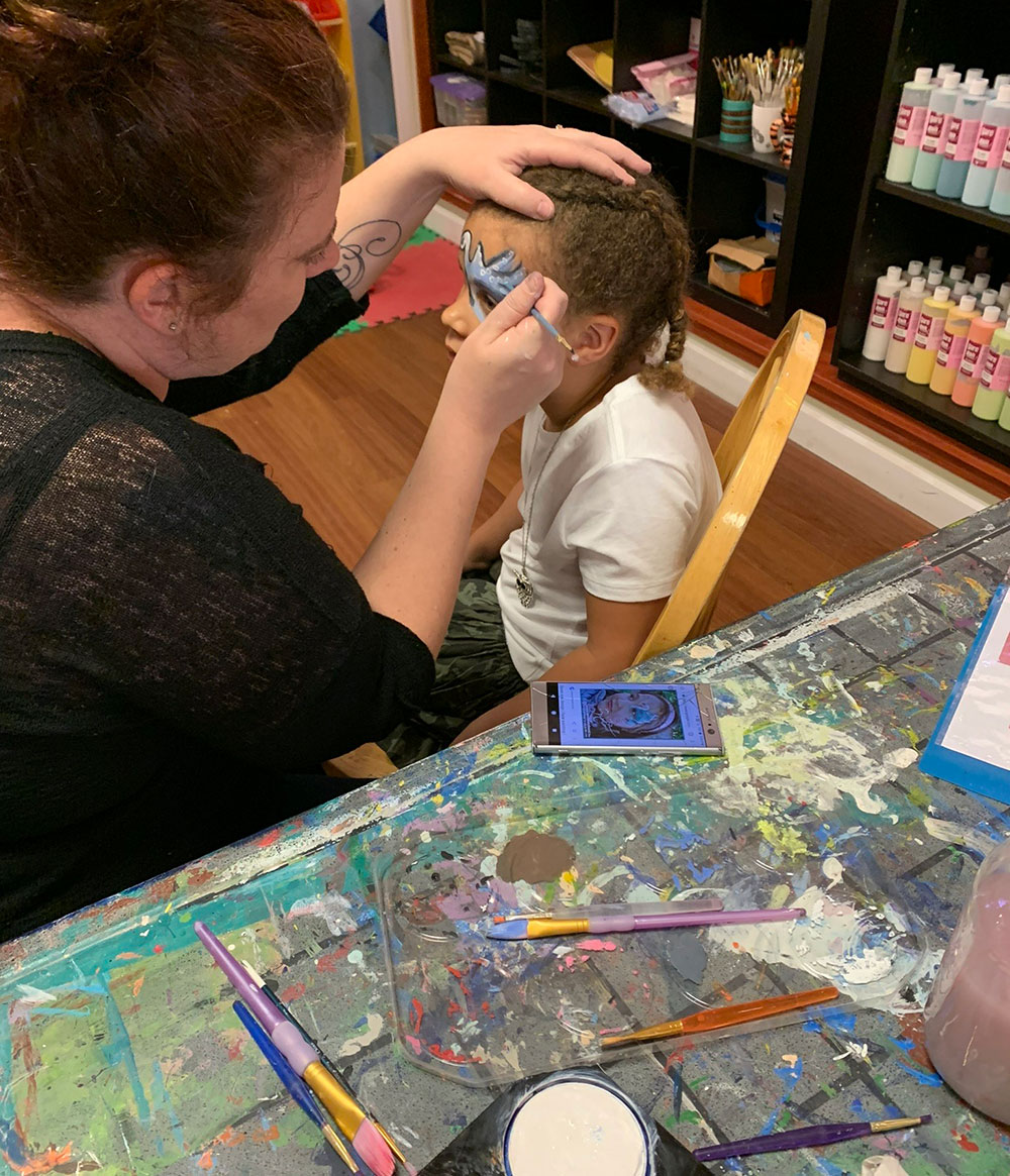 Face and Hand Painting Creations Art and Pottery